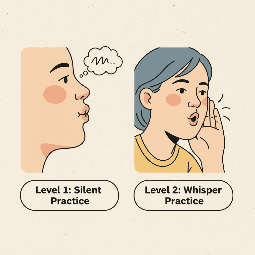 Illustration: The 'Practice Bubble' System: Your Quiet Speaking Toolkit