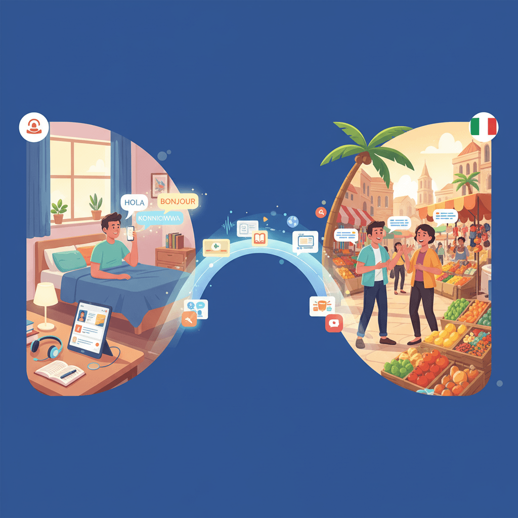 Illustration: Your Safe Space: Build Confidence with an AI Language Tutor