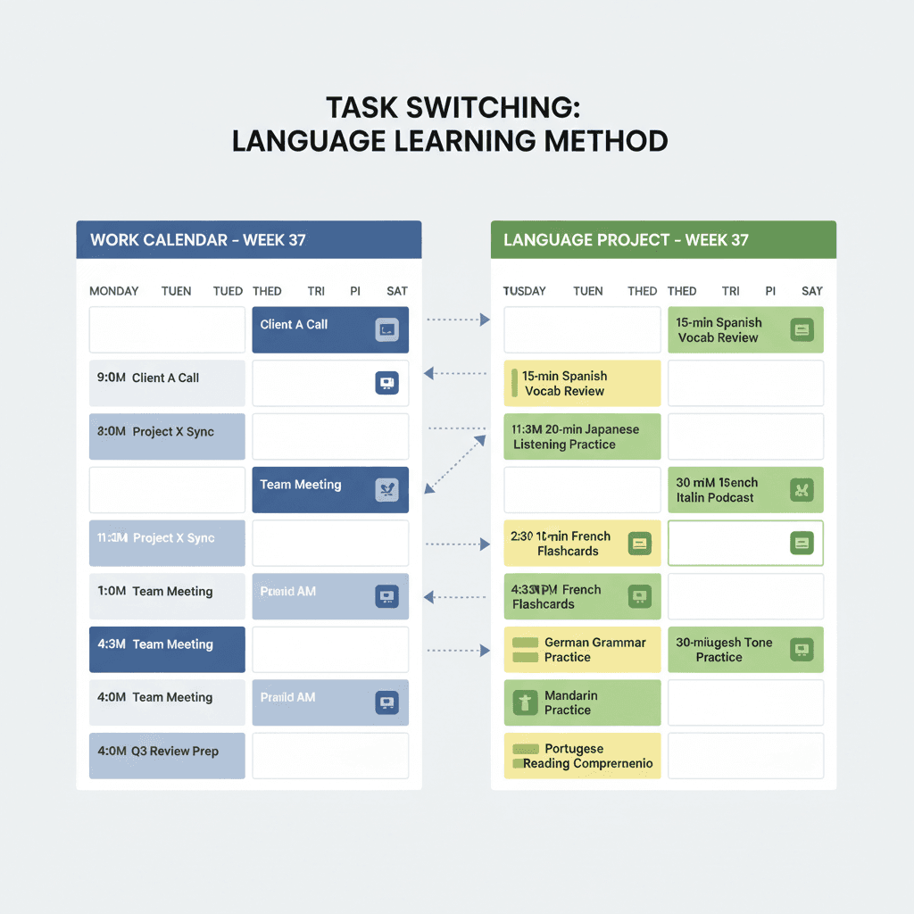 Illustration: Why Learning a Language Feels Impossible with a Full-Time Job