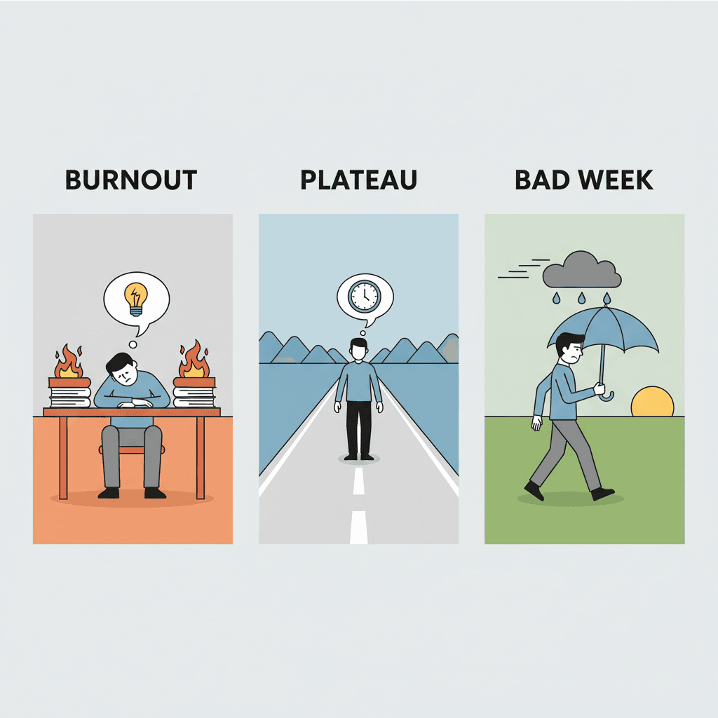 Illustration: Is It Burnout, a Plateau, or Just a Bad Week?