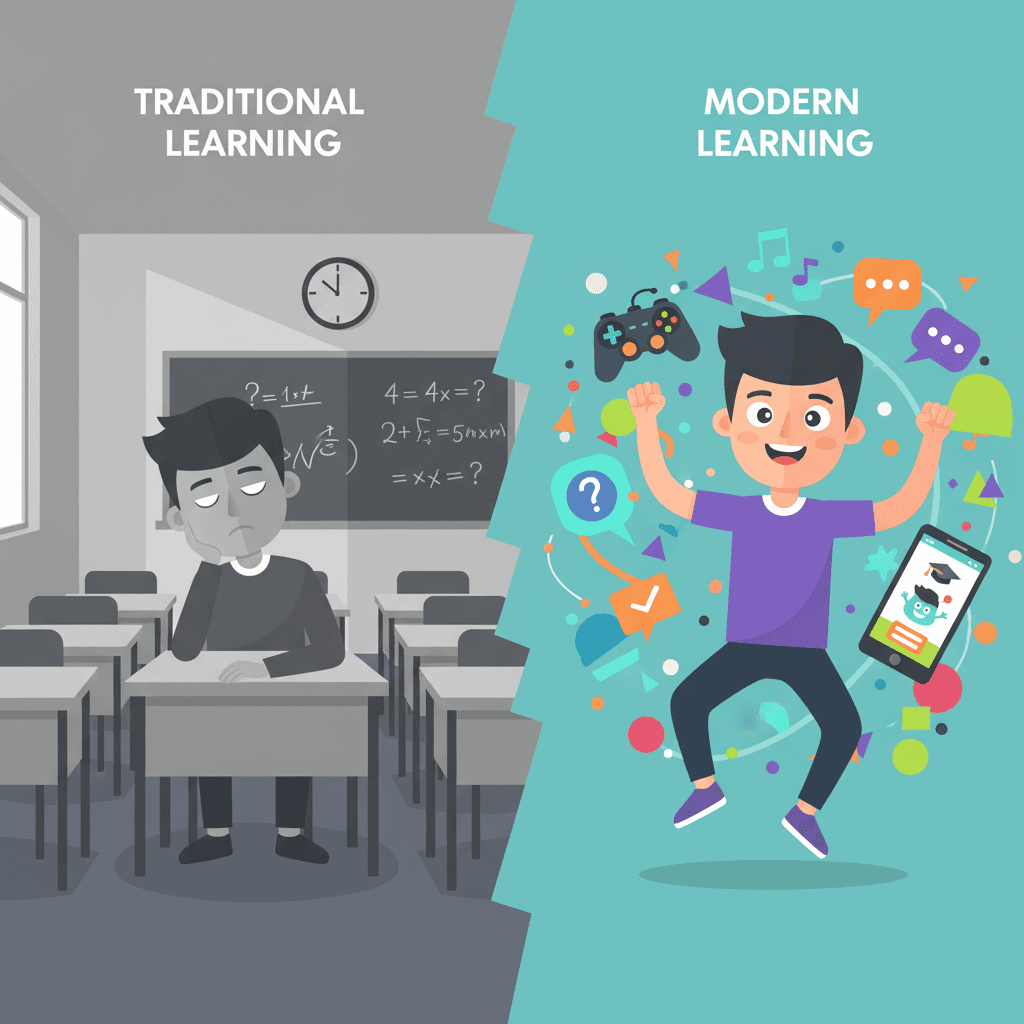 Illustration: Why Traditional Language Learning Fails the ADHD Brain