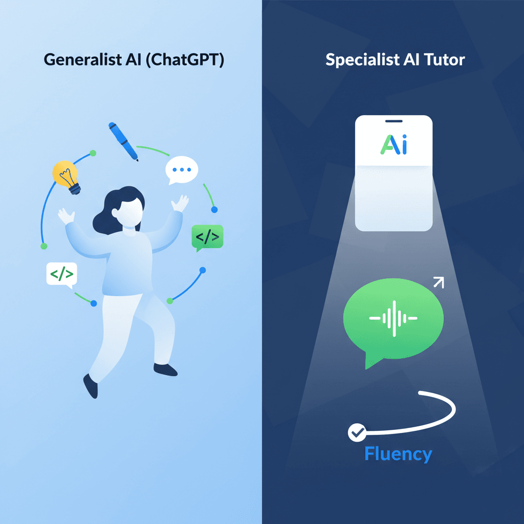 Illustration: The Big Question: Generalist AI or Specialist Tutor?