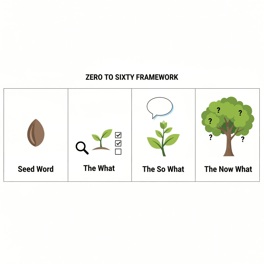 Illustration: The 'Zero to Sixty' Framework: From One Word to a Monologue